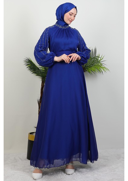 Helen Taşlı Janjan Elbise Gece Mavi modelleri