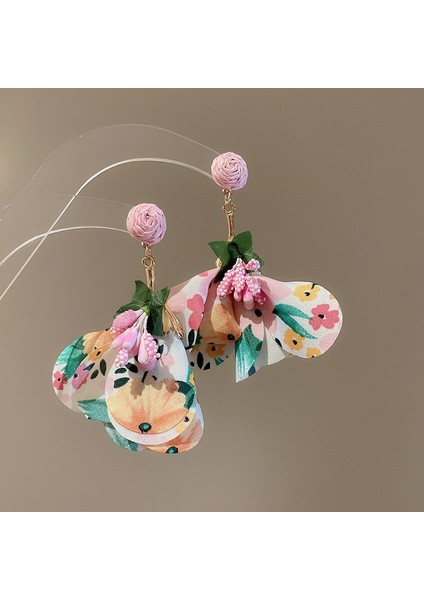 Yeni Gümüş Iğne Çiçek Kolye Küpe Tatil Tarzı Küpe Mori Taze Broş Sınıf Dekoratif Tatlı Küpe (Yurt Dışından)