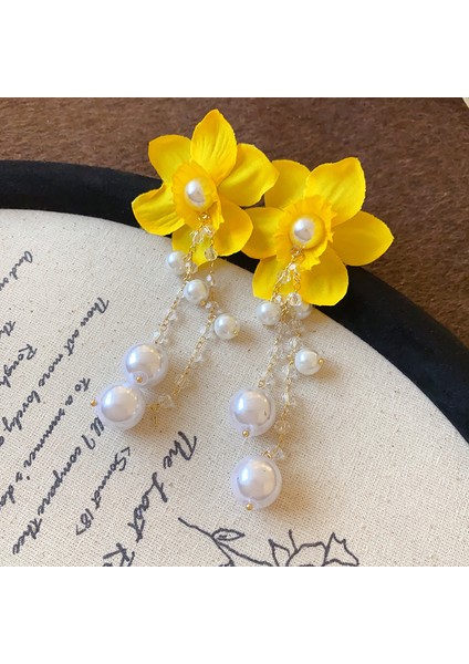 Yeni Gümüş Iğne Çiçek Kolye Küpe Tatil Tarzı Küpe Mori Taze Broş Sınıf Dekoratif Tatlı Küpe (Yurt Dışından)