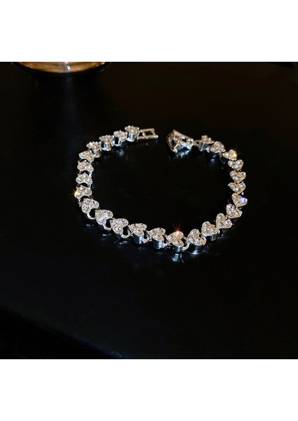 Yeni Bilezik Broş Küpe Gümüş Iğne Yağ Damlası Çiçekler Geometrik Küpe Fransız Retro Moda Mizaç Takı Broş Bilezik (Yurt Dışından)