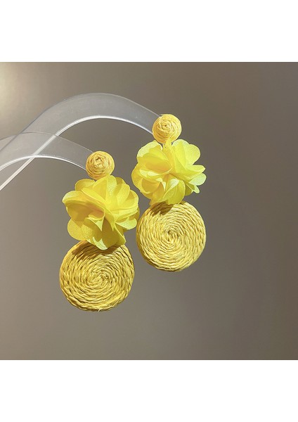 Yeni Gümüş Iğne Çiçek Kolye Küpe Tatil Tarzı Küpe Mori Taze Broş Sınıf Dekoratif Tatlı Küpe (Yurt Dışından)