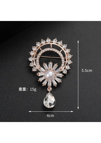Yeni Moda Broş Zarif Işık Lüks Kişilik Dekoratif Broş Retro Moda Broş Sınıf Mücevher (Yurt Dışından)