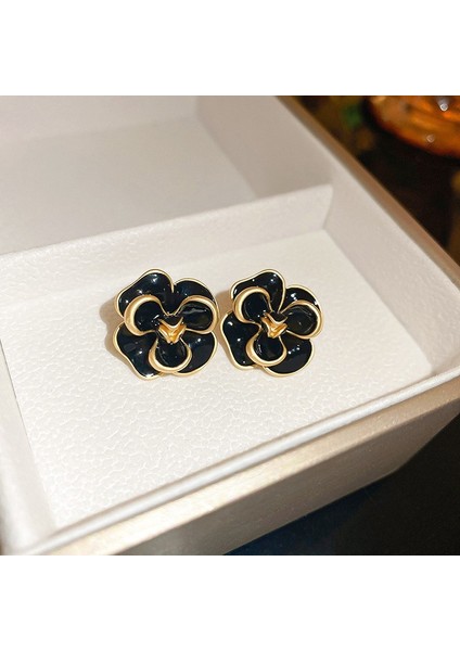 Yeni Bilezik Broş Küpe Gümüş Iğne Yağ Damlası Çiçekler Geometrik Küpe Fransız Retro Moda Mizaç Takı Broş Bilezik (Yurt Dışından)