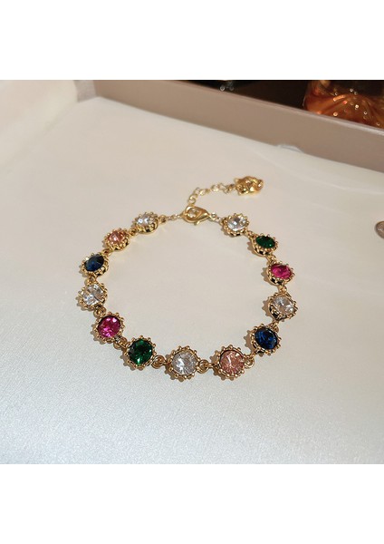 Yeni Bilezik Broş Küpe Gümüş Iğne Yağ Damlası Çiçekler Geometrik Küpe Fransız Retro Moda Mizaç Takı Broş Bilezik (Yurt Dışından)