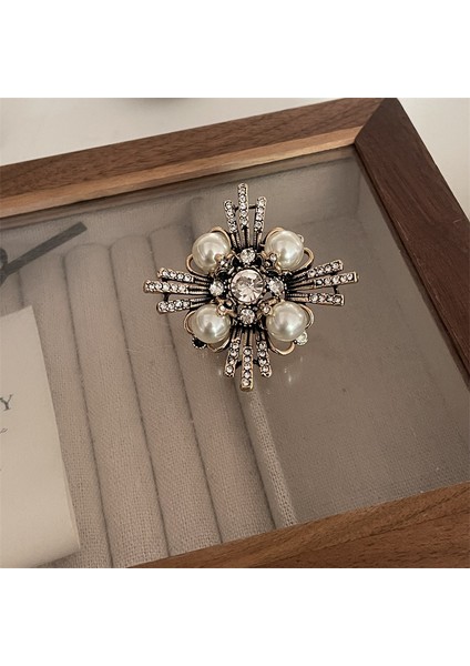 Yeni Bilezik Broş Küpe Gümüş Iğne Yağ Damlası Çiçekler Geometrik Küpe Fransız Retro Moda Mizaç Takı Broş Bilezik (Yurt Dışından)