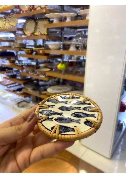 Balık Desen 6'lı Bardak Altlığı 10CM modelleri