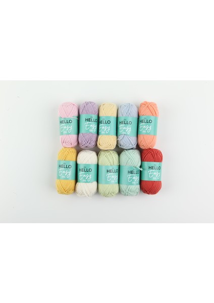 Easy Pamuklu İplik Seti - Pastel Renkler