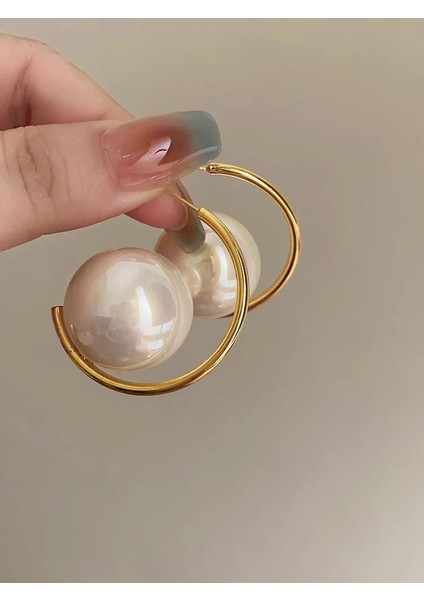 Yeni Fransız Retro Inci Geometrik Küpe Atılı Moda Mizaç Küpe Niş Işık Lüks Broş Takı (Yurt Dışından)