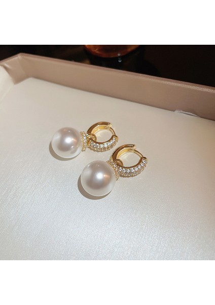 Yeni Fransız Retro Inci Geometrik Küpe Atılı Moda Mizaç Küpe Niş Işık Lüks Broş Takı (Yurt Dışından)