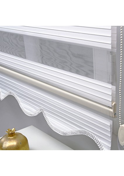 Pileli Beyaz Zebra Perde – Işığı Ayarlayan Şık ve Modern Tasarım fiyatları