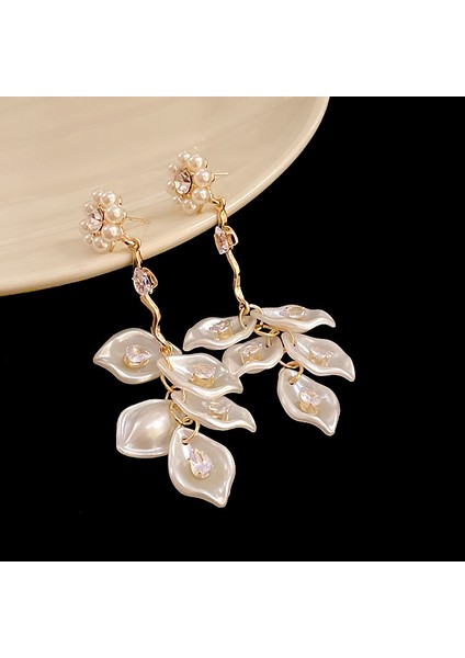 Yeni Fransız Retro Inci Geometrik Küpe Atılı Moda Mizaç Küpe Niş Işık Lüks Broş Takı (Yurt Dışından)