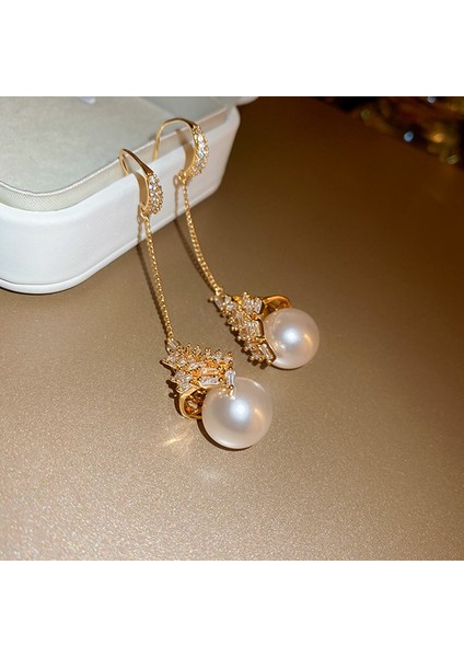 Yeni Fransız Retro Inci Geometrik Küpe Atılı Moda Mizaç Küpe Niş Işık Lüks Broş Takı (Yurt Dışından)