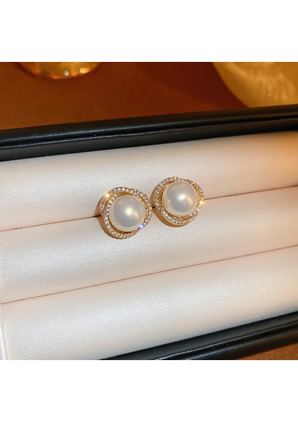 Yeni Fransız Retro Inci Geometrik Küpe Atılı Moda Mizaç Küpe Niş Işık Lüks Broş Takı (Yurt Dışından)