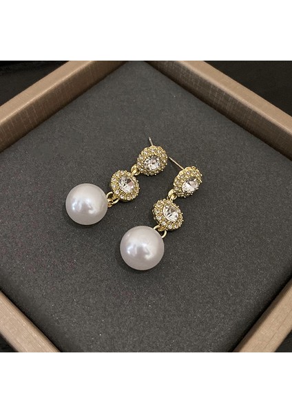 Yeni Fransız Retro Inci Geometrik Küpe Atılı Moda Mizaç Küpe Niş Işık Lüks Broş Takı (Yurt Dışından)