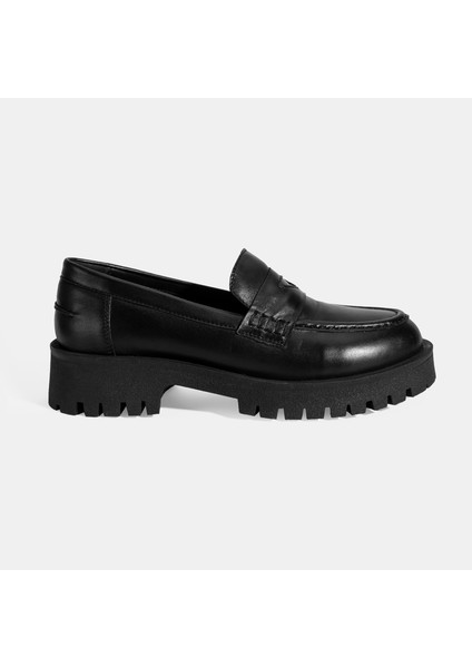 Kadın Siyah Deri Loafer fiyatları