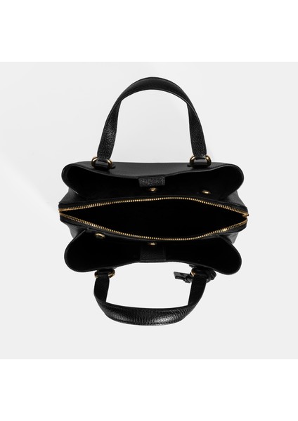 Kadın Siyah Deri Omuz Çantası