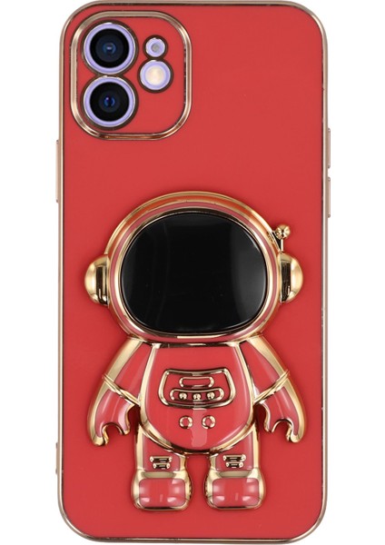 iPhone 12 Astronot Gizli Ayaklı Galvanik Yumuşak Tpu Telefon Kılıfı (Yurt Dışından)
