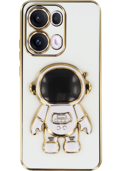 Oppo RENO13 Pro 5g Elektrokaplama Yumuşak Tpu Telefon Kılıfı ve Astronot Gizli Ayaklığı (Yurt Dışından)