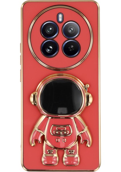Realme 12 Pro 5g / 12 Pro+ 5g Elektrokaplama Yumuşak Tpu Telefon Kılıfı ve Astronot Gizli Ayaklığı (Yurt Dışından)