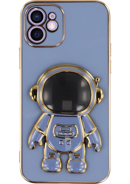 iPhone 12 Astronot Gizli Ayaklı Galvanik Yumuşak Tpu Telefon Kılıfı (Yurt Dışından)
