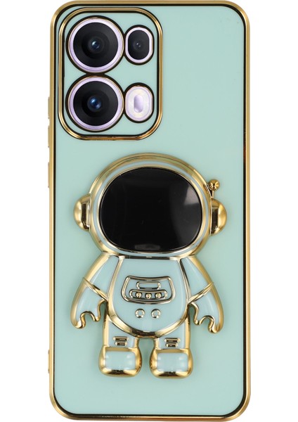 Oppo RENO13 Pro 5g Elektrokaplama Yumuşak Tpu Telefon Kılıfı ve Astronot Gizli Ayaklığı (Yurt Dışından)