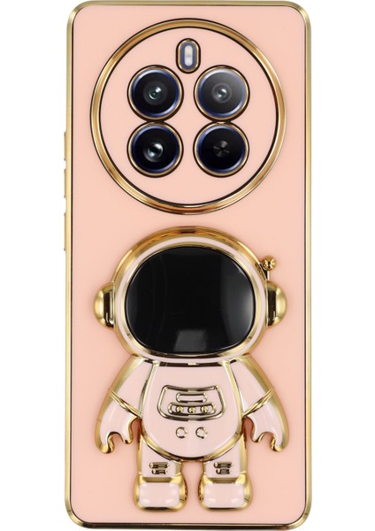 Realme 12 Pro 5g / 12 Pro+ 5g Elektrokaplama Yumuşak Tpu Telefon Kılıfı ve Astronot Gizli Ayaklığı (Yurt Dışından)