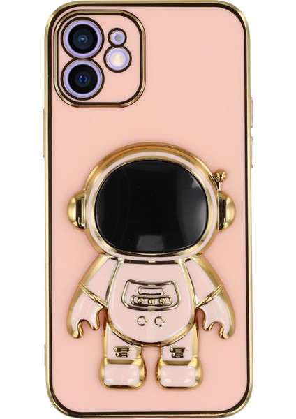 iPhone 12 Astronot Gizli Ayaklı Galvanik Yumuşak Tpu Telefon Kılıfı (Yurt Dışından)