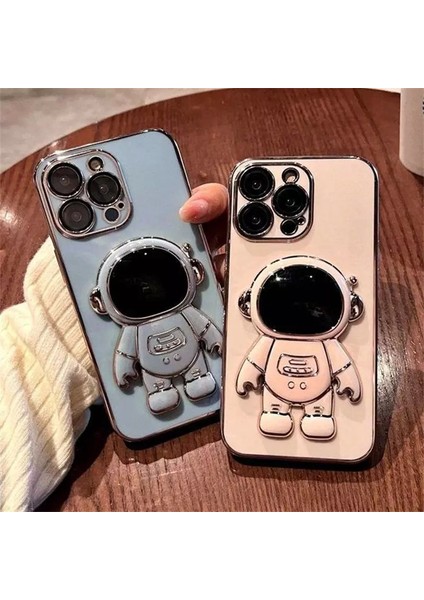 iPhone 13 Pro 6.1 Inç Elektrokaplama Çerçeveli Düşmeye Karşı Yumuşak Tpu Kılıf ve Astronot Ayaklığı (Yurt Dışından) indirimleri