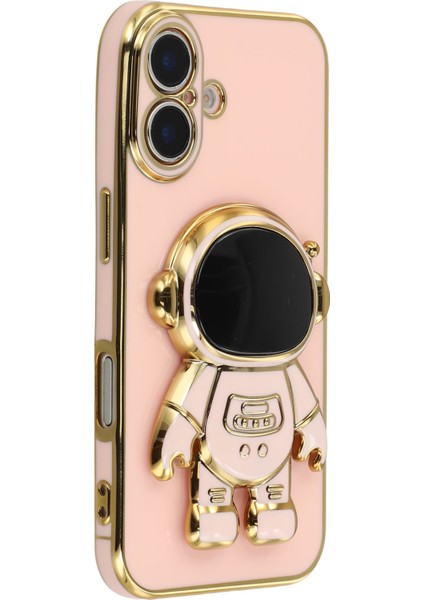iPhone 16 Astronot Gizli Ayaklı Galvanik Yumuşak Tpu Telefon Kılıfı (Yurt Dışından)