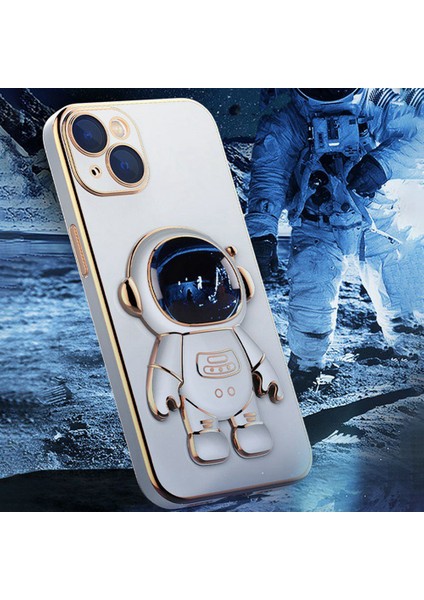 iPhone 15 Elektrokaplama Yumuşak Tpu Telefon Kılıfı Astronot Gizli Ayak (Yurt Dışından) fırsatları