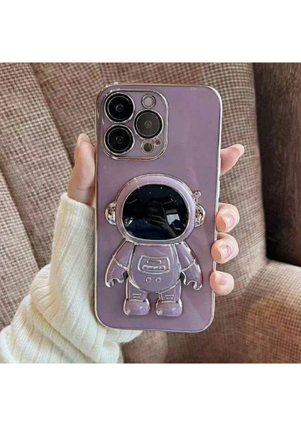 iPhone 12 Pro Elektrokaplama Yumuşak Tpu Telefon Kılıfı Astronot Gizli Ayak (Yurt Dışından)