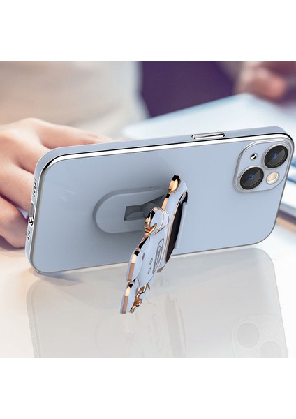 iPhone 13 Mini 5.4 Inç Çizilmez Elektrokaplama Tpu Arka Kapak ve Astronot Ayaklığı (Yurt Dışından) fırsatları