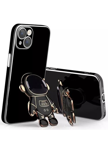iPhone 13 Mini 5.4 Inç Çizilmez Elektrokaplama Tpu Arka Kapak ve Astronot Ayaklığı (Yurt Dışından)