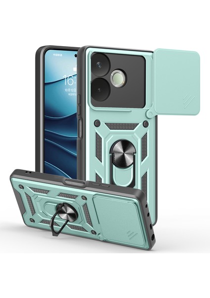 Oppo A5 Pro Kickstand Pc + Kayar Kamera Kapaklı Tpu Telefon Kılıfı (Yurt Dışından)