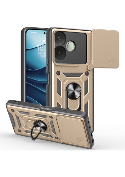 Oppo A5 Pro Kickstand Pc + Kayar Kamera Kapaklı Tpu Telefon Kılıfı (Yurt Dışından)