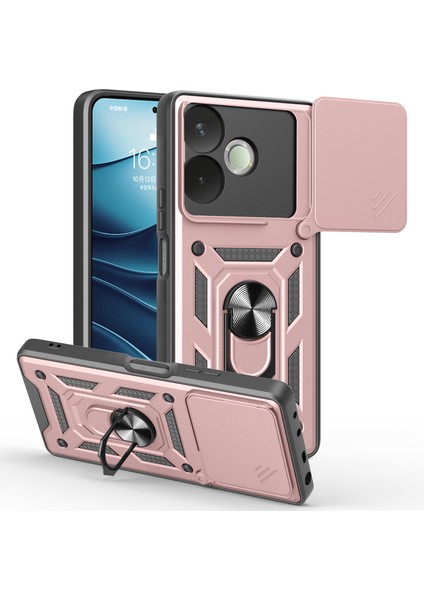 Oppo A5 Pro Kickstand Pc + Kayar Kamera Kapaklı Tpu Telefon Kılıfı (Yurt Dışından)