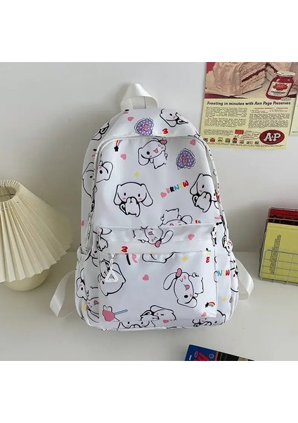 Cinnamoroll Kuromi Graffiti Baskı Sırt Çantası, Hello Kitty Sanrio Anime Tikalı Okul Çantası, Öğrenci Gündelik Seyahat Işareti Kılavuzu Renk: Cinnamoroll (Yurt Dışından)