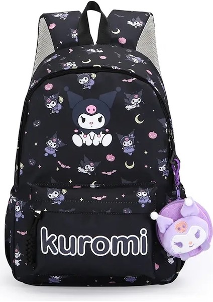 Hello Kitty Sanrio Anime Sırt Çantası, Kuromi Cinnamoroll Sırt Çantası Cüzdan Cazibesi, Çocuk Kız Günlük Seyahat Gücü Kilinet Renk: Kuromi-A (Yurt Dışından)