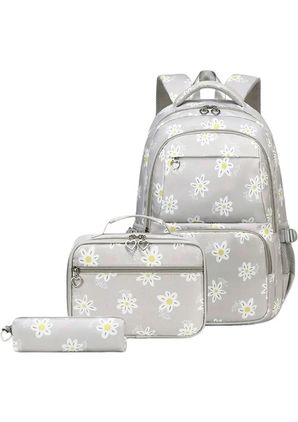 E74B 3pcs Büyük Kapasiteli Basılı Okul Sırt Çantası, Öğle Yemeği Çantası Kalem Kılıfı ile Okul Iş Seyahati Için Mükemmel Seti (Yurt Dışından)
