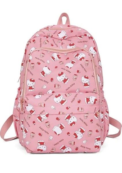 Hello Kitty Cinnamoroll Girls Büyük Kapasiteli Sırt Çantası Seyahat Çantası, Tam Genişlik Baskılı Day Pack, Taşınabilir Açık Okulu Bagscolor: Hello Kitty (Yurt Dışından)