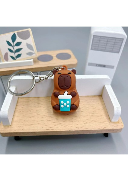 Sevimli Capya Anahtar Bebeği Capibala Kolye Bisiklet Sırt Çantası Anahtar Cep Telefon Kolye Aksesuarları Çirkin Sevimli Pvc Yumuşak Kauçuk Renk: 2 (Yurt Dışından)