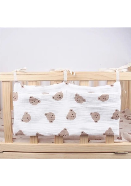 Bebek Beşik Organizatör Karyolası Caddy Yatak Depolama Çantası 2 Cep Başucu Asılı Bebek Bezi Kreş Oyuncakları Çanta Çocuk Bezi Renk: Sadece Çanta/beden: 39CMX20CM (Yurt Dışından)