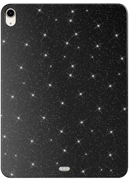 Apple iPad Air 11 2024 Simli Parlak Görünümlü Uyumlu Scks Tablet Koton Kılıf-Siyah