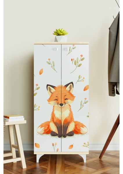 Foxie 3 Raflı Çocuk Odası Dolabı Çok Amaçlı Baskılı Oyuncak Dolabı fiyatları