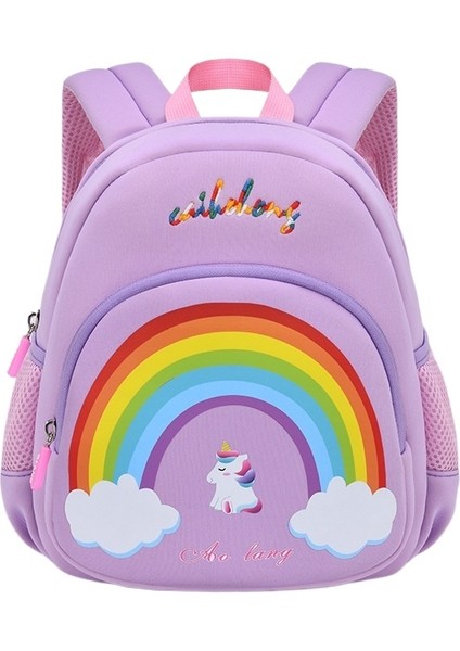 Su Geçirmez Anaokulu Okul Çantası Sevimli Gökkuşağı 3-6 Yaş Ultra Hafif Sırt Çantası (Yurt Dışından)