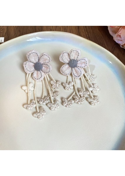 Yeni Gümüş Iğne Çiçek Kolye Küpe Tatil Tarzı Küpe Mori Taze Broş Sınıf Dekoratif Tatlı Küpe (Yurt Dışından)