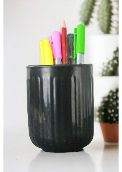 Kalemlik Siyah Renk Masa Kalemliği Organizer Kalemlik Model 11