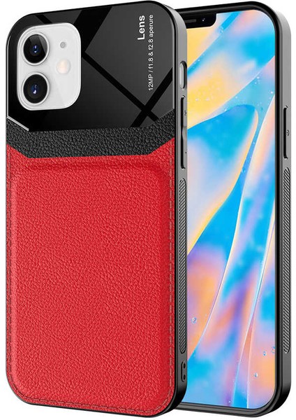 Apple iPhone 12 Kılıf Parlak Tpu Emiks Kapak Kırmızı