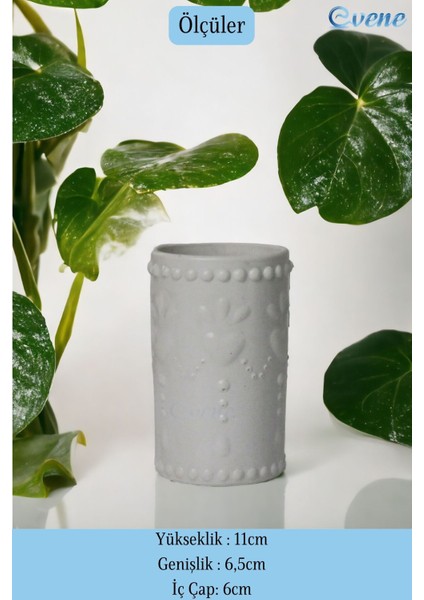 Tezgah Üstü Kaşıklık Dekoratif Dik Kaşıklık Silindir Kaşıklık Gümüş Eskitme Renk