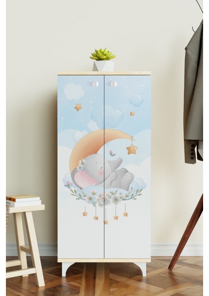 Minik Rüyacı 3 Raflı Çocuk Odası Dolabı Çok Amaçlı Baskılı Oyuncak Dolabı modelleri